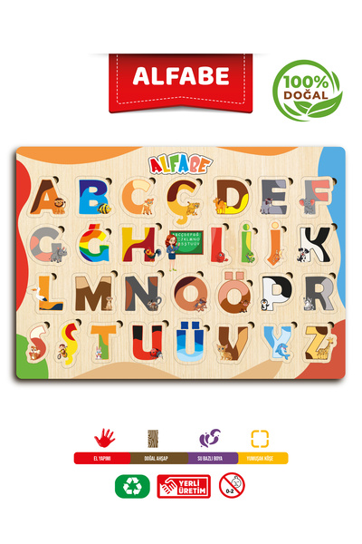 TIME TABLE ahşap eğitici öğretici sevimli türkçe alfabe harfler