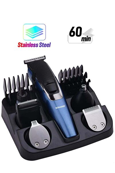 sonashi 9in1 Rechargeable Hair Clipper Set With Stainless Steel Blade Hair Tr...