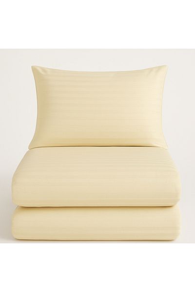 Pazar Home Bedding مفرش نفر ونص فندقي مقلم من 4قطع- نارسس- بحشوة ثابتة
