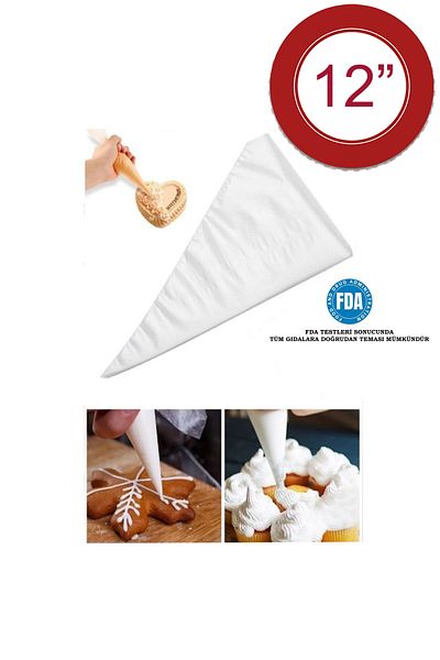 Ayver 100Pcs Cream Piping Bag Disposable Whipped Cream Bag Cake Decoration Lettering Bag 12"