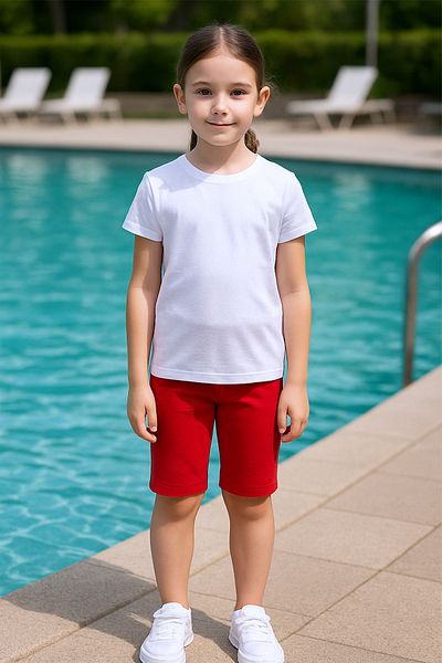 HÇM Girl's Short Leggings Solid Color with Elastic Waist D27
