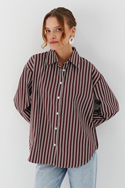 Shopping Shop Cămașă Dublă Stripes Roșu Claret