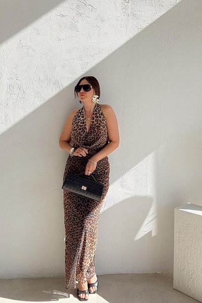 ELVAN TOLON Leopard Degaje Dress