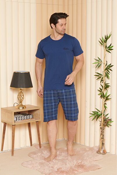 ZİRVE HOMEWEAR بدلة شورت منقوشة بأكمام قصيرة للرجال من THREE STARS