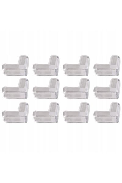zola Set of 12 furniture corner protectors, with adhesive, PVC, 4 x 4 x 1.3 cm, transparent