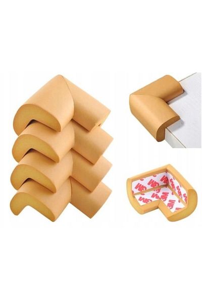 zola Set of 4 foam corner protectors, 6x3.5x2 cm, yellow