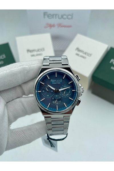 Ferrucci Fc 03347Tm Men's Wristwatch Silver Color + Bracelet Gift
