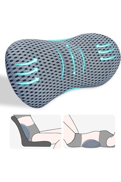 fulina Memory Foam Lumbar Support Pillow, for Back Pain Relief, Ergonomic, Suitable for Adults