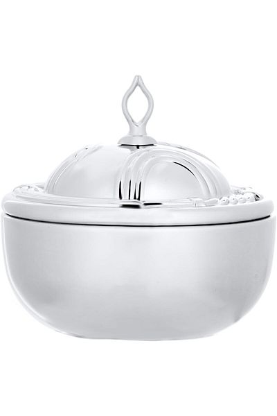 ALSAIF Large Round Bowl With Lid For Serving And Food Storage - Chrome Color