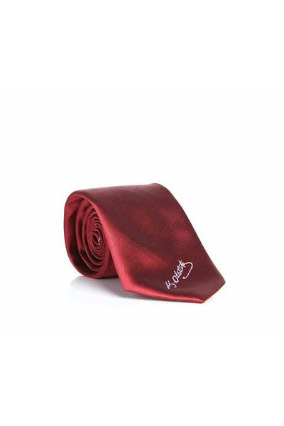 Gaffy Atatürk Signature Claret Red υφαντή γραβάτα - Ak-21