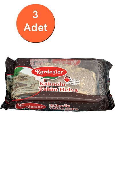 Kardeşler Şekerleme Brothers Tahini Halva with Cocoa - 250g X 3 Pieces