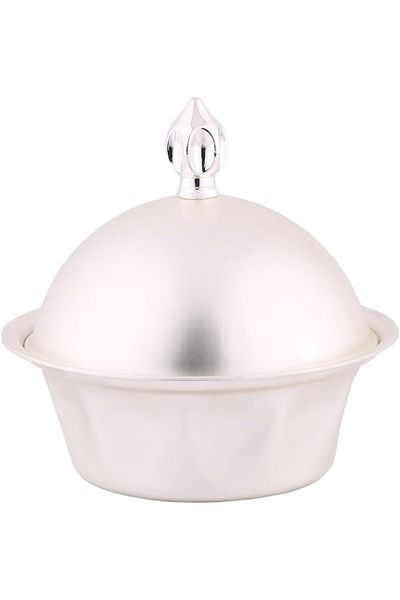 ALSAIF Metallic Round Design Bowl By , Small Size, Matte Silver