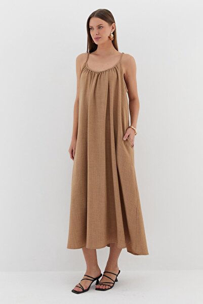 Shopping Shop Λινό φόρεμα με λουράκι VIZON