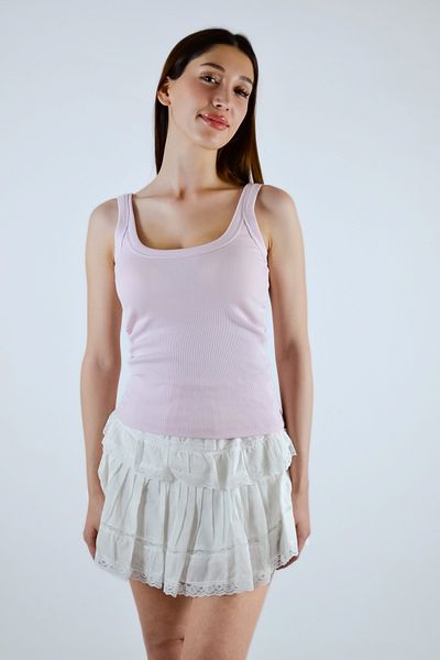 Qu Style Slim Fit Square Neck Ribbed Camisole Undershirt
