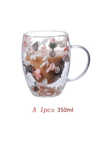 Choice 350ml A 350ml Double Wall Coffee Mug With Handles Clear Milk Cups Gifts Glass Cup Fill Artificial Si