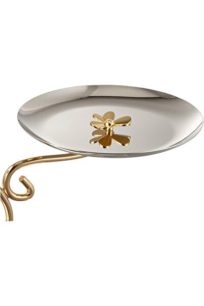 ALSAIF Al Safe 3-tier Cake Stand, Nickel/gold, Round