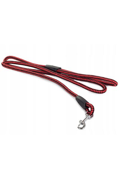 zola Lesa pentru caini, plastic rezistent cu carabiniera metalica, 120x0.8 cm, rosie
