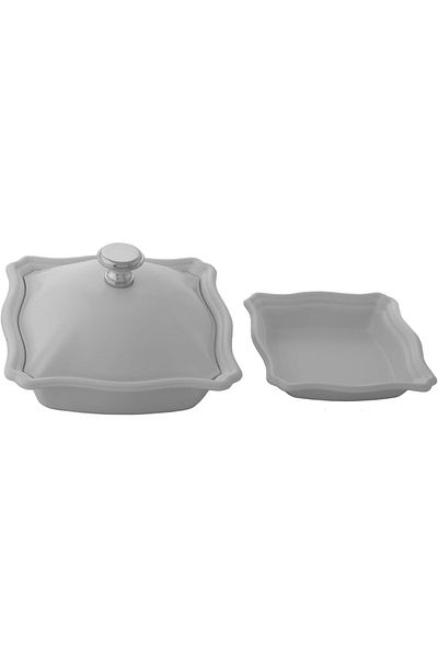 ALSAIF Iron Bowl With Lid For Preserving Dates And A Seed Bowl By , Medium Size, White, 1 Piece