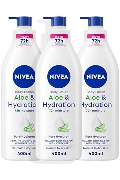 NIVEA Body Lotion with Aloe Vera for Normal to Dry Skin by Nivea, 3x400ml