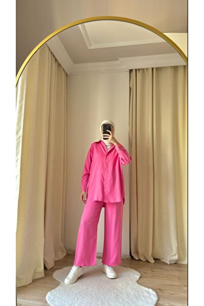 Suede Style 8995 - Stylish and Comfortable Women's Fabric Pants Shirt Set
