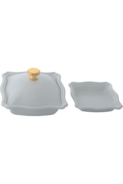 ALSAIF Iron Bowl With Lid For Preserving Dates With Seed Bowl From , Size: Medium, Color: White, Num