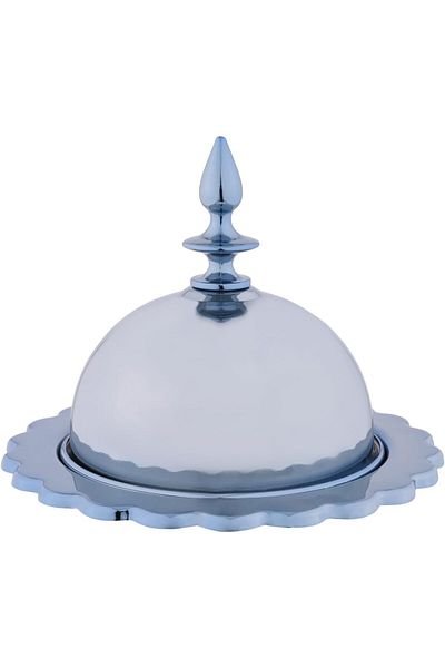 ALSAIF Iron Date Bowl With Lid From , Small Size, Sapphire Blue Color, 1 Piece