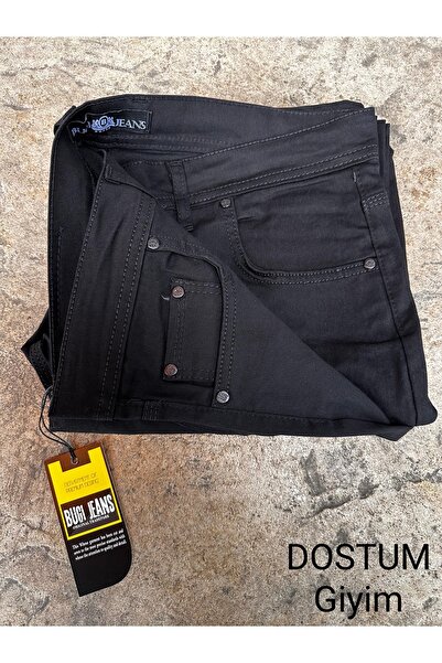 gambia outdoors Bugi Star Siyah Klasik Fit Büyük Beden Yüksek Bel Normal Paça Erkek Kot Pantolon rahat a kalite