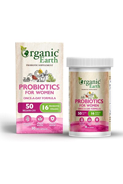 ORGANIC EARTH كبسولات بروبيوتيك للنساء - 30 كبسولة