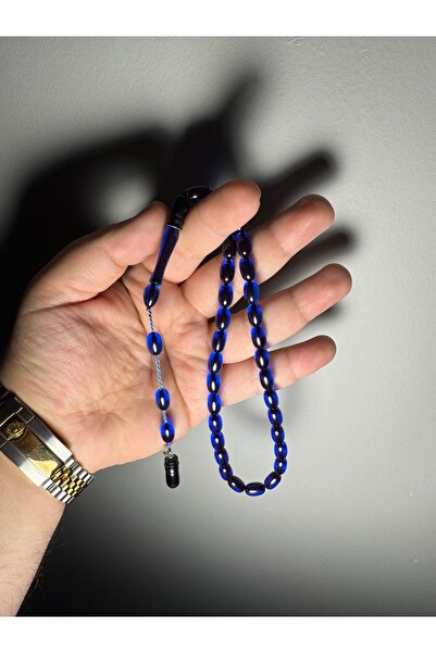 EnazStore مسبحة صلاة من العنبر الناري الأزرق بحرفية ماهرة