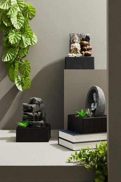 Bizzotto Set of 3 Artificial Plants Plastic Green 95 Cm