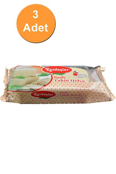 Kardeşler Şekerleme 1 kg X 3 Pieces Brothers Plain Tahini Halva