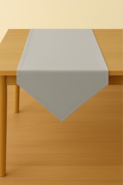 Luvora Home Luna Series Velvet Textured Triangle Runner - Light Gray