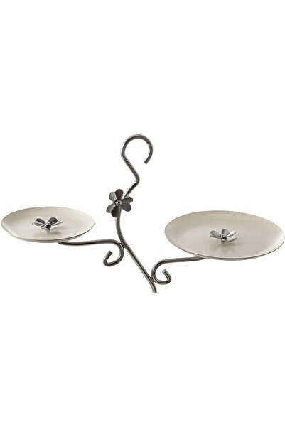 ALSAIF 3-tier Dessert Stand By , White/chrome, Round