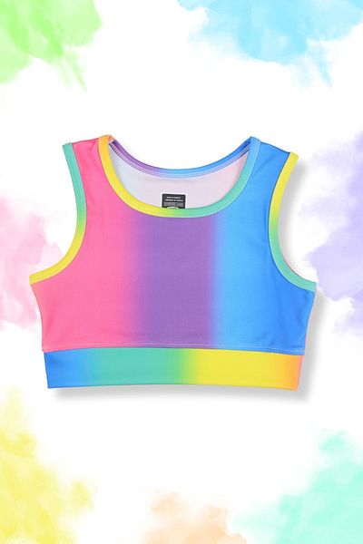 Beniizle Σορτς με μοτίβο Tie-Dye με φούστα Crop Girl's Sports Suit