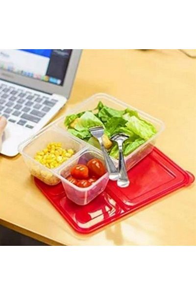 tedaks 3 Compartment Expiry Bowl Practical Easy Food Diet Storage Food Container
