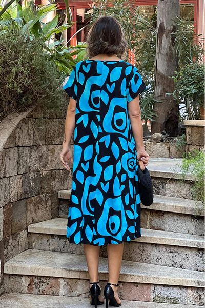 Nevin Kaya Moda Rochie cu model iepure albastru