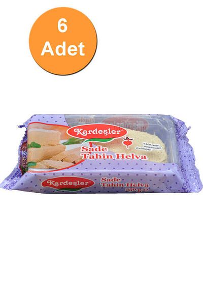 Kardeşler Şekerleme Plain Tahini Halva - Brothers 250g X 6 Pieces