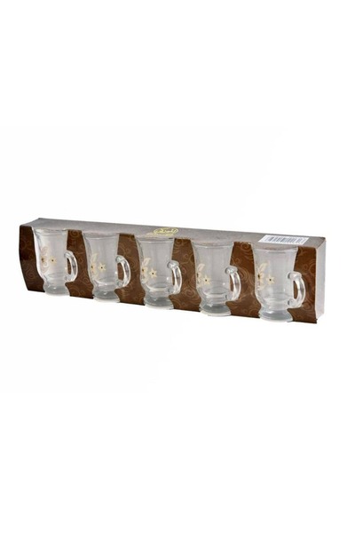 Generic 5-piece clear glass tea cup set
