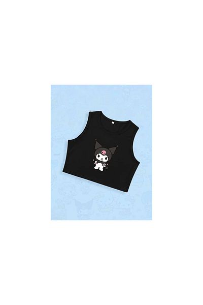 npLStore Children's Kuromi Printed Sleeveless Crop T-Shirt