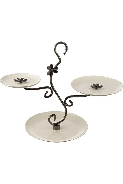 ALSAIF 3-tier Candy Holder, Black/white, Plastic, Round