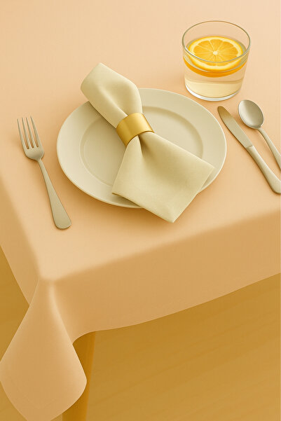 Luvora Home Luna Serisi Kadife Dokulu 2'li Misafir Peçetesi - Açık Bej