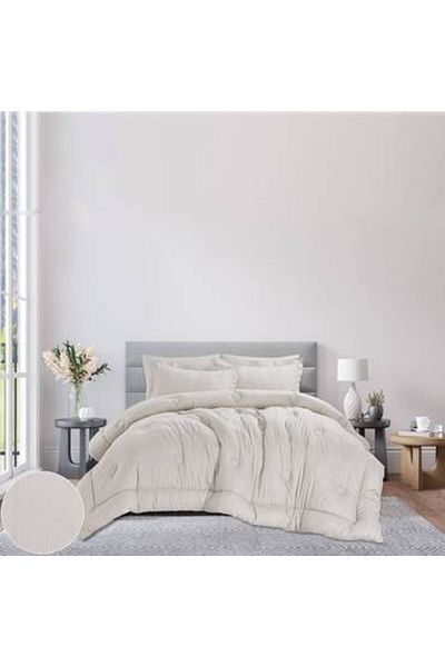 Canon 6-piece cotton double bed sheet set - with fixed filling