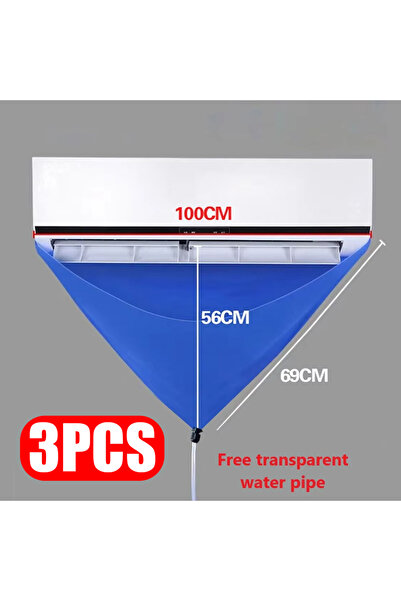 Choice 3 قطع زرقاء 100 سم سميكة منظف مكيف الهواء غطاء حقيبة تنظيف PVC مع أنبوب المياه المنزل 1-1.5P