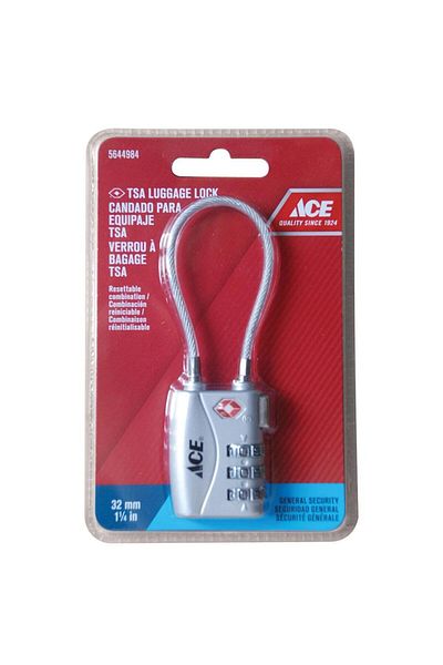 ACE قفل أمتعة مركب بثلاثة أقراص (3.2 × 10 × 1.4 سم)