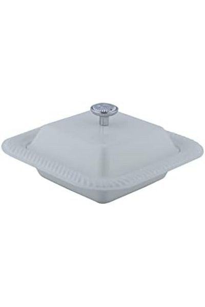 ALSAIF Iron Bowl For Serving Dates By , Size: 15.6 Cm 15.6 Cm, Color: Ivory White/chrome