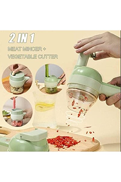 Generic 4 in 1 Handheld Electric Vegetable Cutter Set, Electric Vegetable Chopper Blender, Mini Chopper, USB