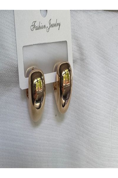 PARLAK EVREN Gold Color Heart Shaped Clip Earrings