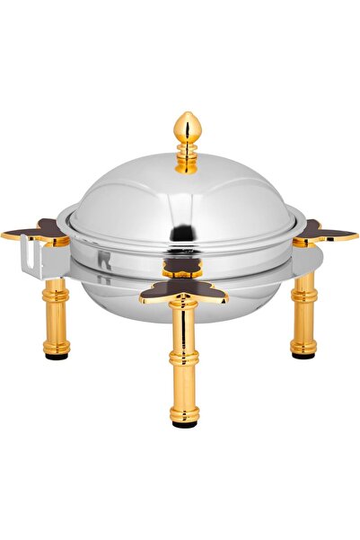 ALSAIF Rqah Circular Dates Bowl With A Lid Is Of Unique Quality And High Durability, Nickel/gold