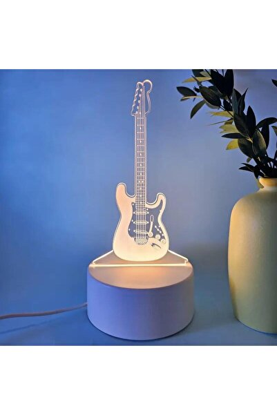 Choice 1 لون 1 قطعة جيتار ضوء ليلي ثلاثي الأبعاد، مصباح وهم بصري ثلاثي الأبعا...