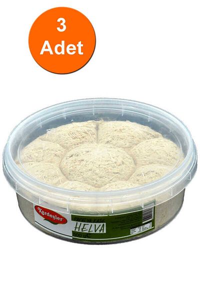 Kardeşler Şekerleme Brothers 400 g X 3 Pieces Plain Tahini Halva Chamomile Bowl